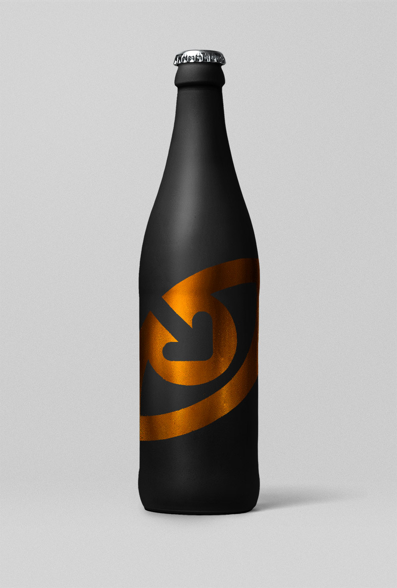 Foil Beer Bottle - Free PSD Mockup