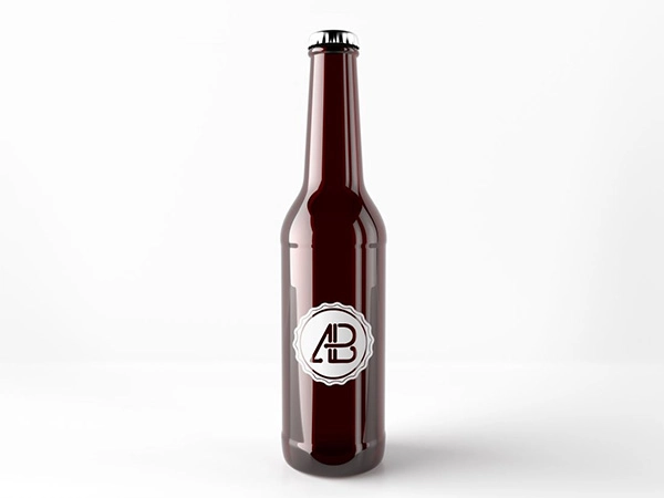 Free Simple Realistic Beer Bottle Mockup