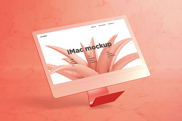 Free iMac Mockup with Marble