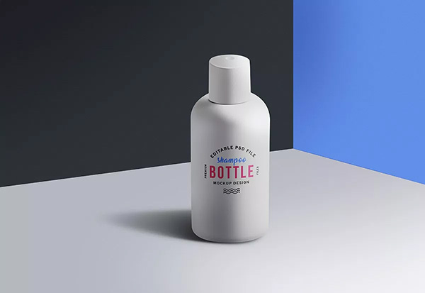 Cosmetic Shampoo Lotion Bottle Mockup PSD