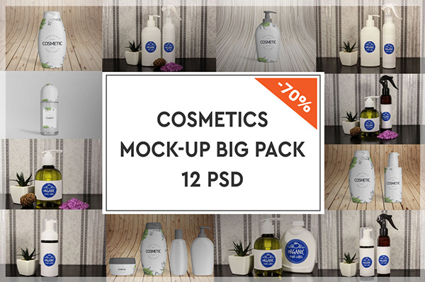 Cosmetics Mock-up Big Pack - 12 Mockups