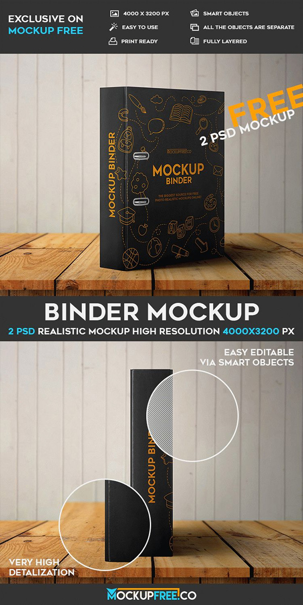 2 Free PSD Binder Mockups