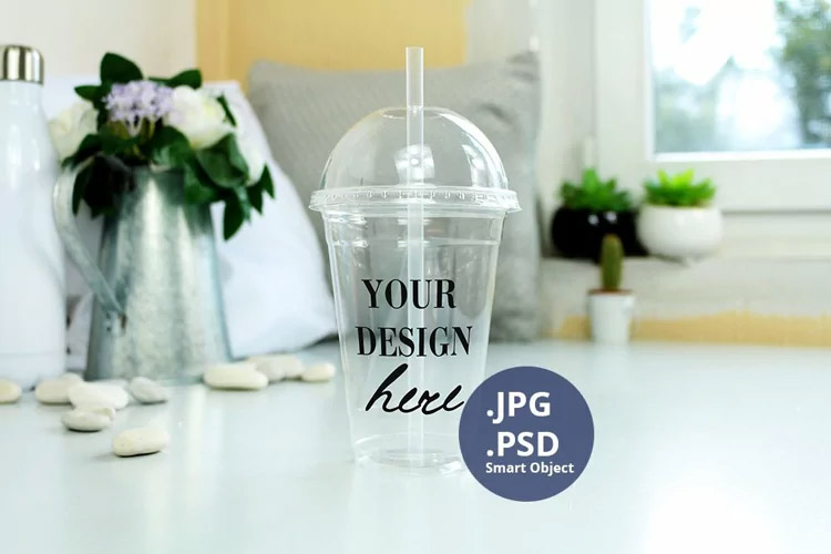 Clear Plastic Cup Mockup