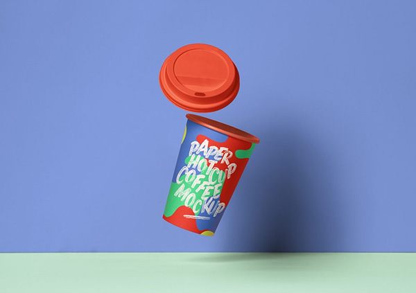 Gravity Paper Coffee Cup - Free Mockup PSD