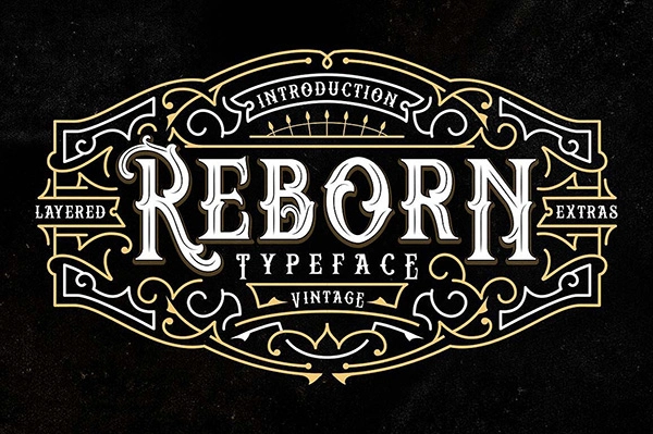 Reborn Layered Typeface + Extras
