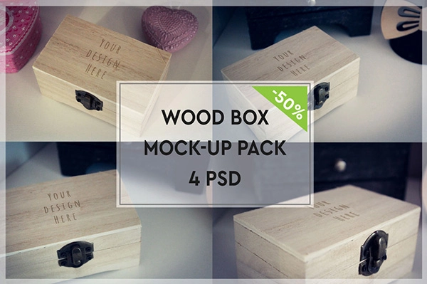 Wood Box Mock-up Pack #1