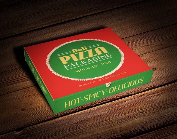 Free Pizza Box Packaging Mock-up PSD