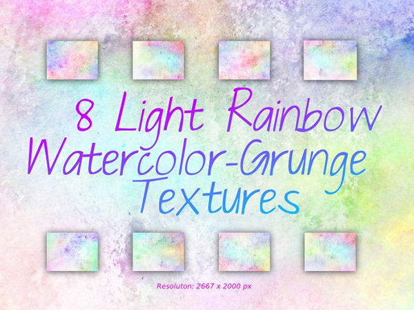 Rainbow WaterColor Grunge Textures