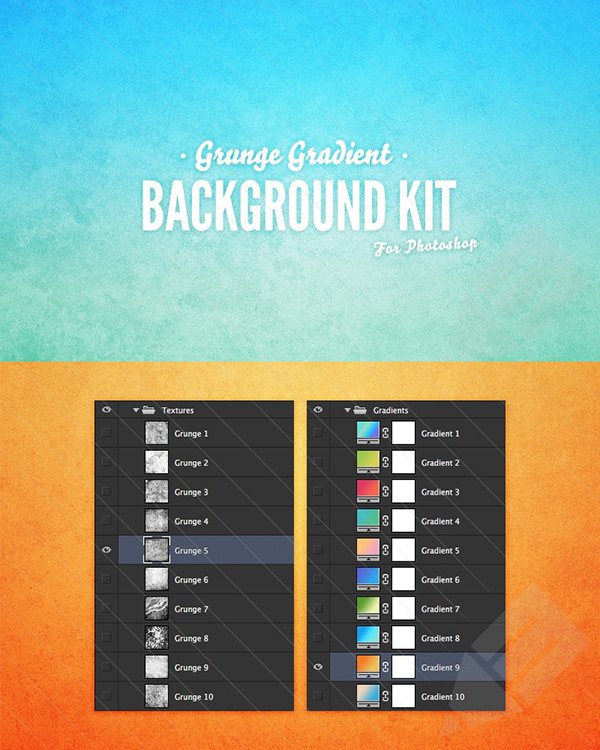 Grunge Gradient Background Kit