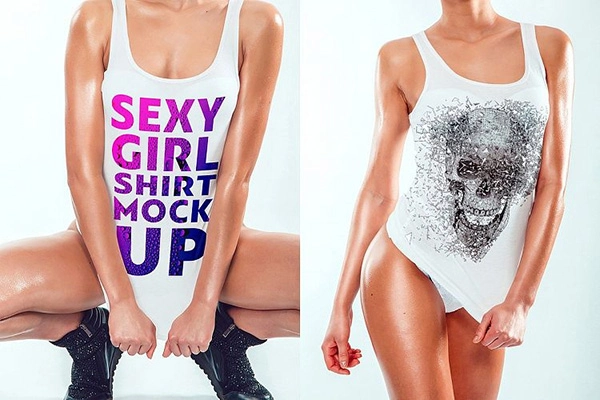 Sexy Girl Shirt Mock-Up - 8 Templates