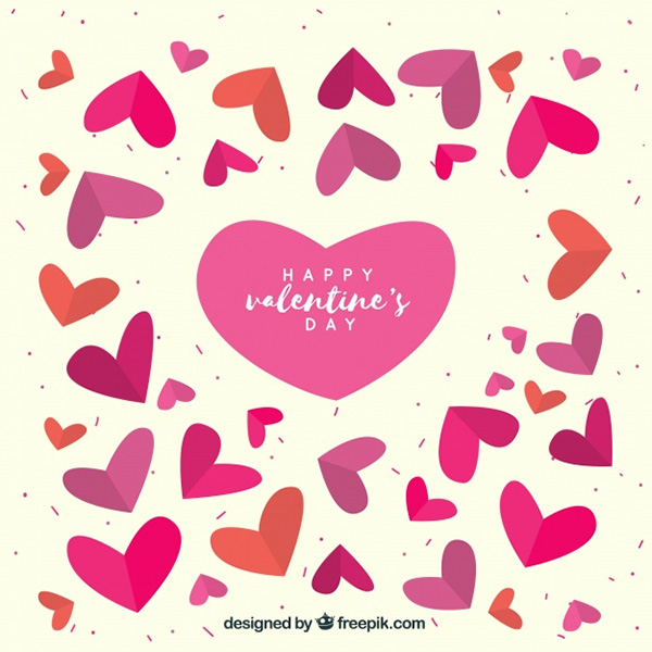 Valentines Day Background with Modern Hearts