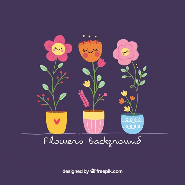 Lovely Pack of Flowers with Flat Design