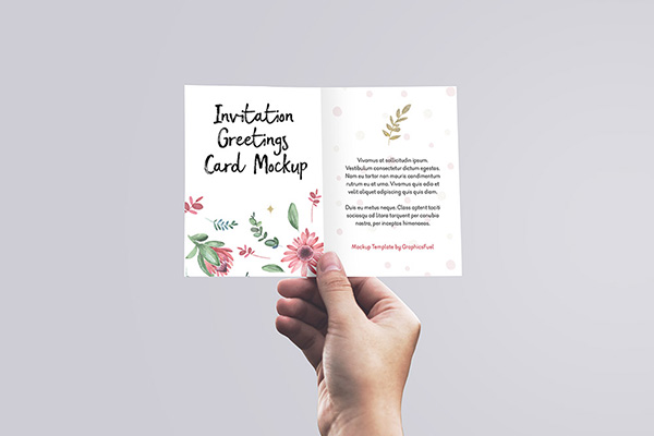 Greeting Card in Hand Mockup