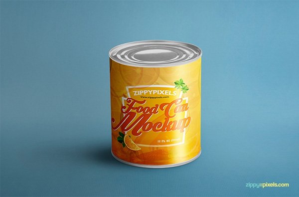 Food Can Mock-Up For Product Packaging