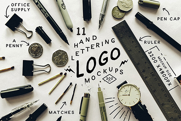 Hand Lettering Logo Mock Up