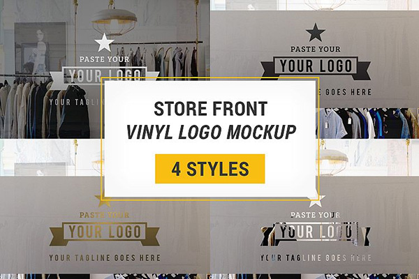 Store Front Vinyl Logo Mockup
