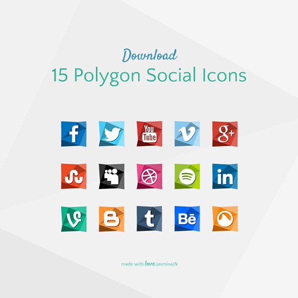 15 Polygon Social Icons
