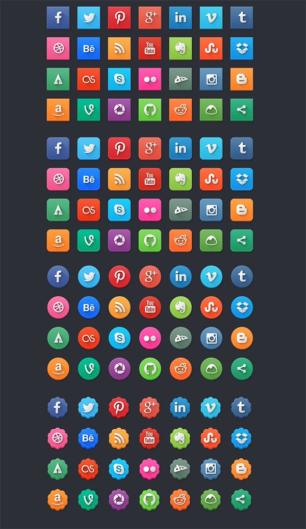 Free Modern Social Media Icons For Your Collection