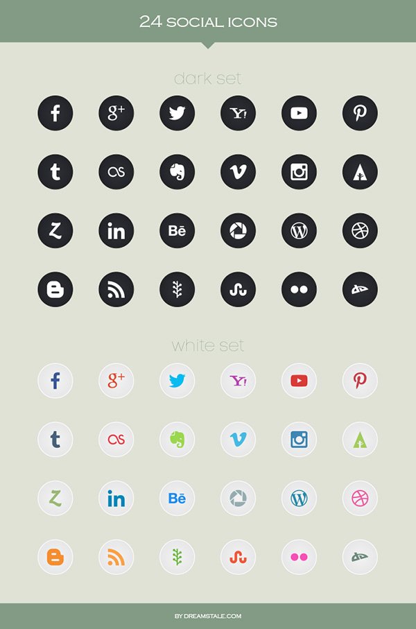 24 Vector Social Icons