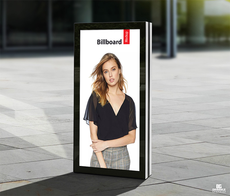 Vertical Advertisement Billboard Mockup