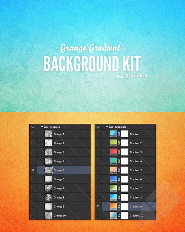 Grunge Gradient Background Kit