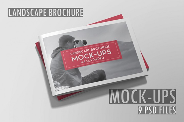 Landscape Brochure Mockups - 8 Files