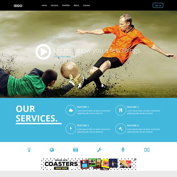 Iddo Sports Category Flat Bootstrap Template