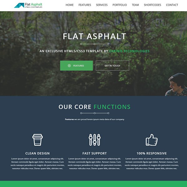 Flat Asphalt – One pager Prallax HTML 5 Template