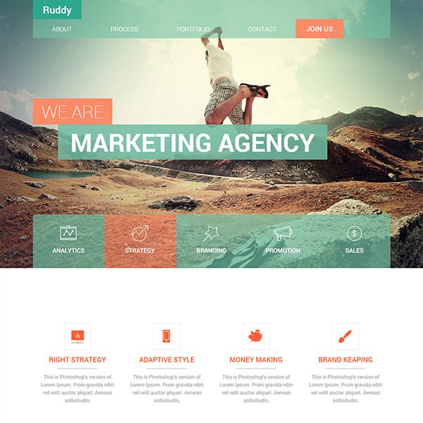 Ruddy Corporate Flat Bootstrap Template
