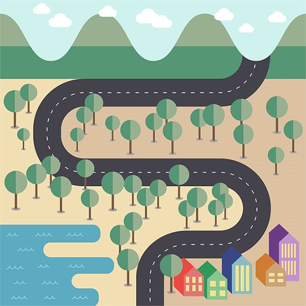 Create a Flat Style Vector Map in Adobe Illustrator