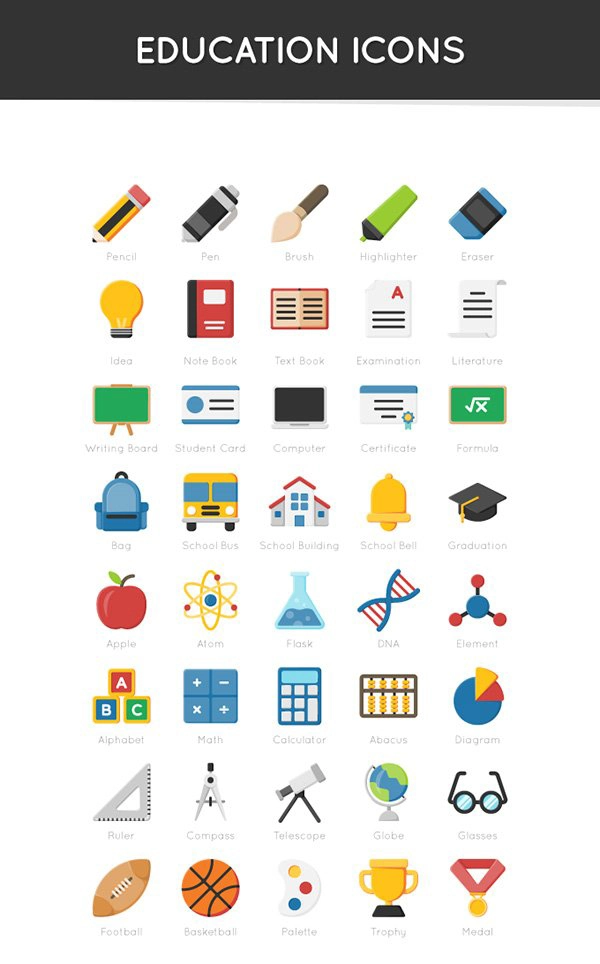 Free 40 Education Icons