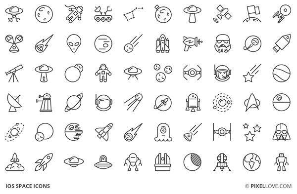 60 Free Space Line Icons