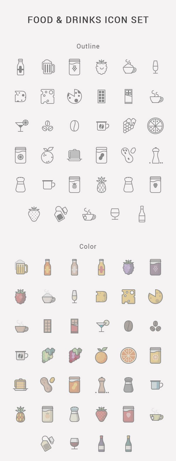 Food & Drinks Icon Set