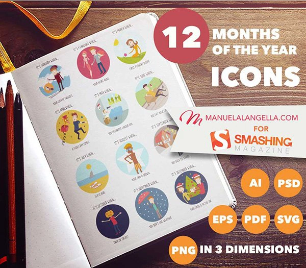 The Months Of The Year Icon Set
