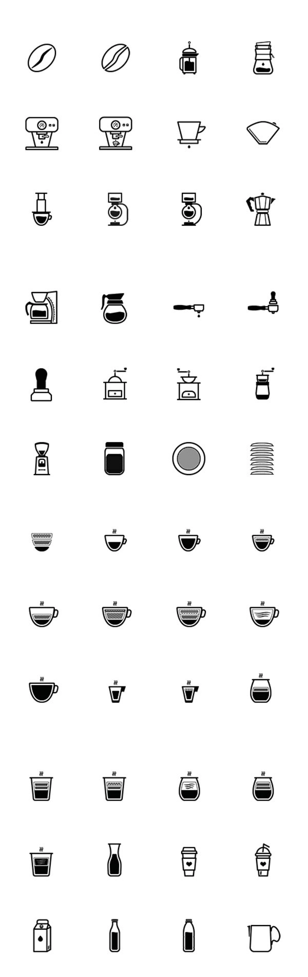Barista And Coffee Lovers Icon Set