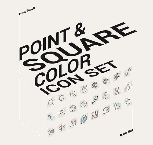 Point & Square Color Icons Pack