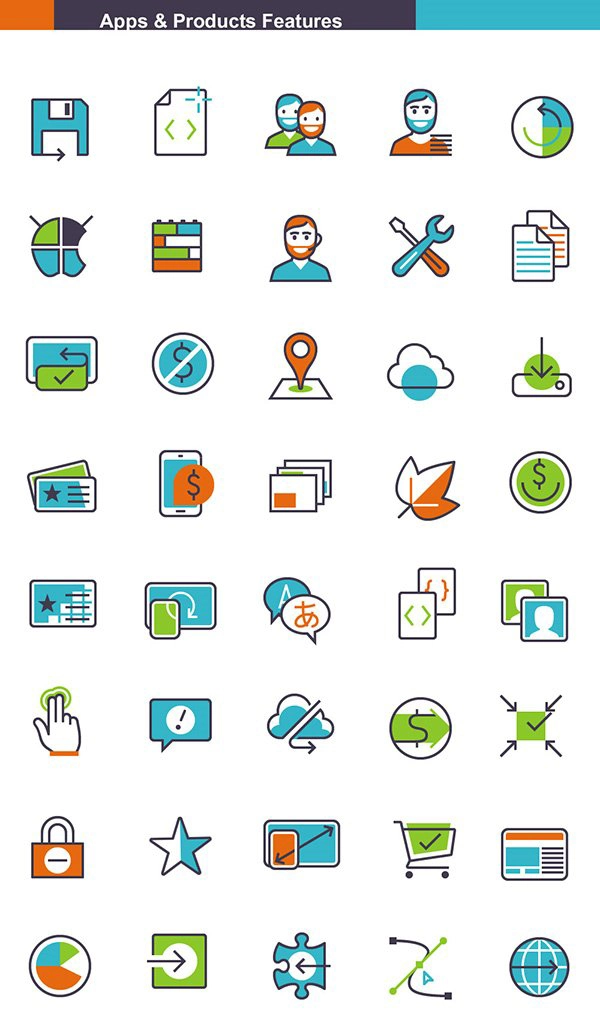 Apps And Products Features Free Icon Set