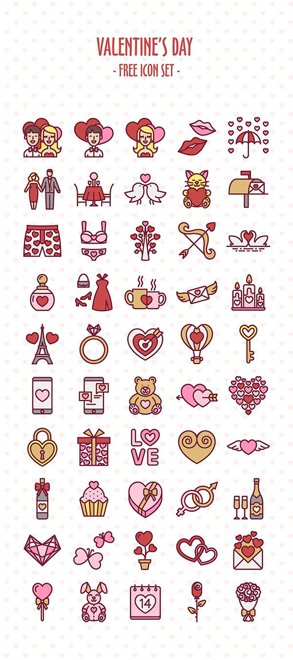 Valentine's Day Free Icon Set