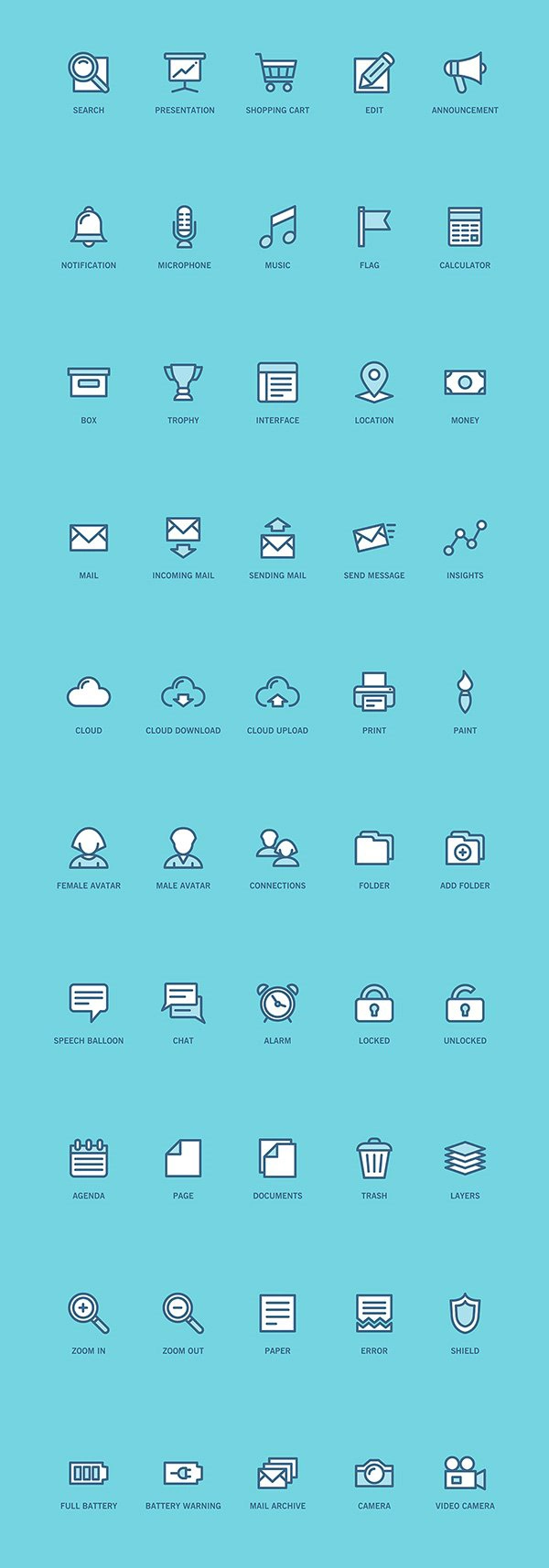 100 Free Web and App UI icons