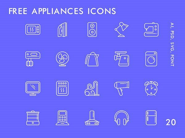 20 Free Appliances Icons