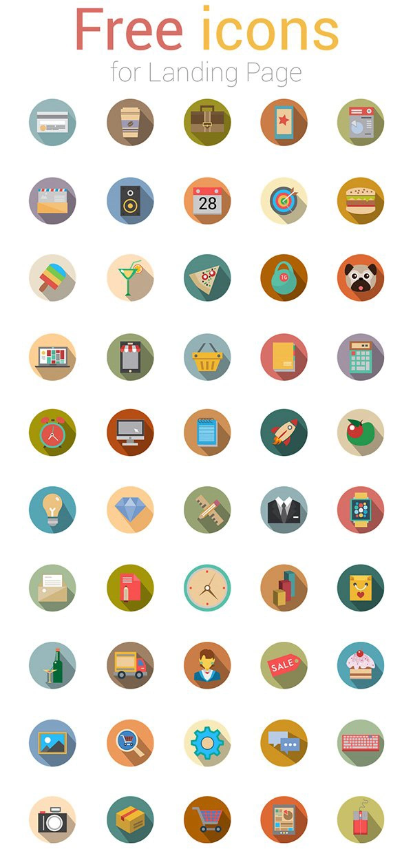 Free Icons Set for Landing Page