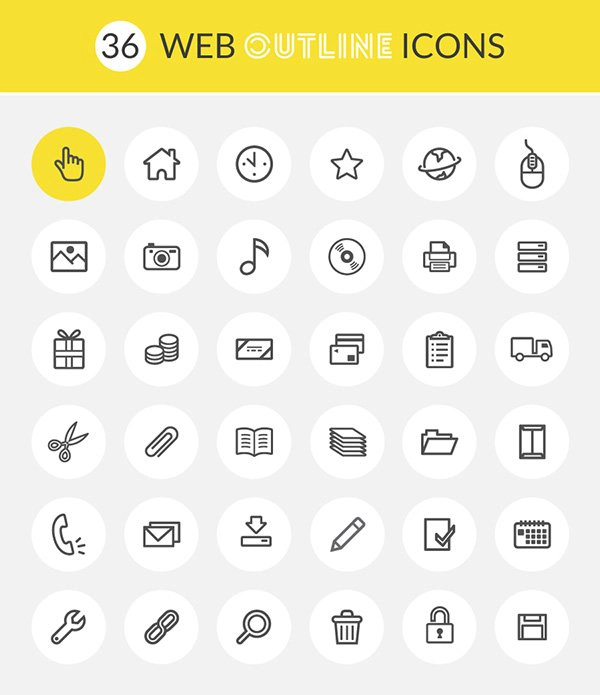 Web Outline Icons – 100% Vectors