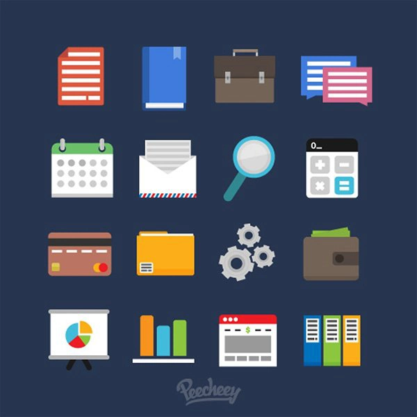 Flat Set of Business Icons