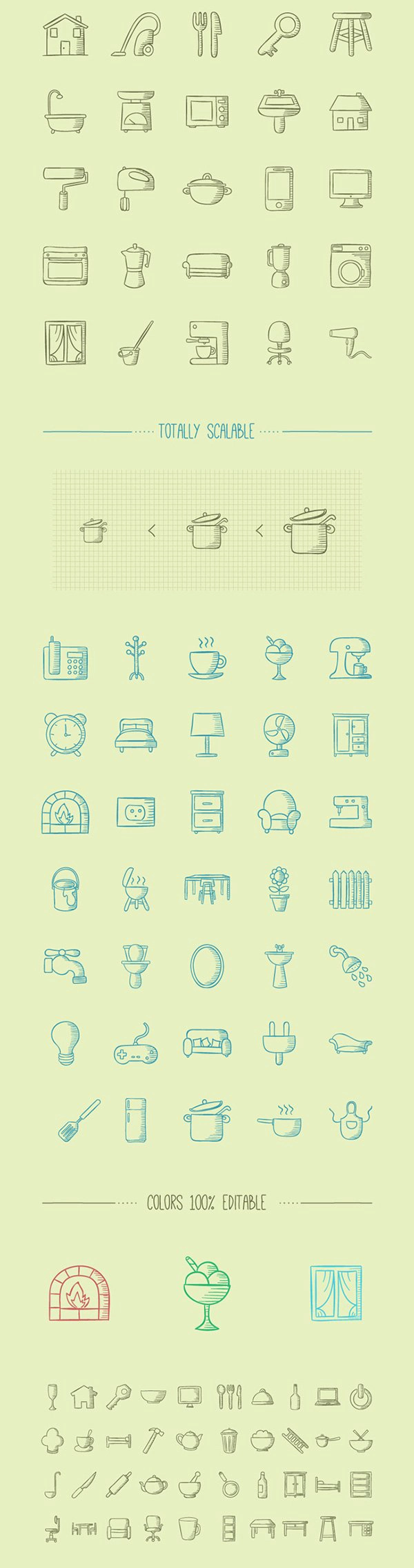 100 Handmade Icons About Home Stuff (exclusive)