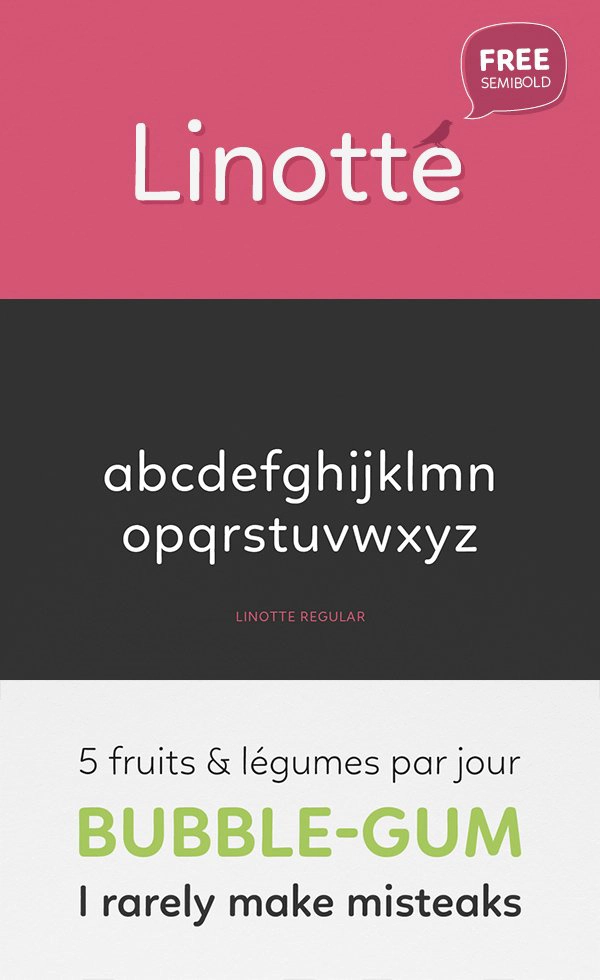 Linotte Free Semibold Typeface