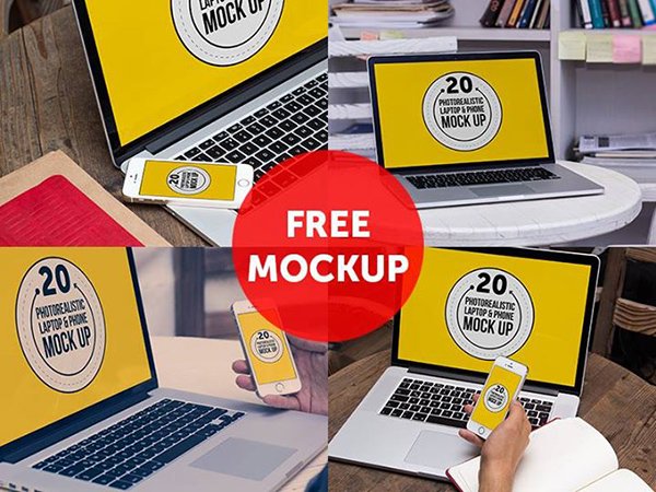 FREE Macbook & iPhone 5S Mock Up