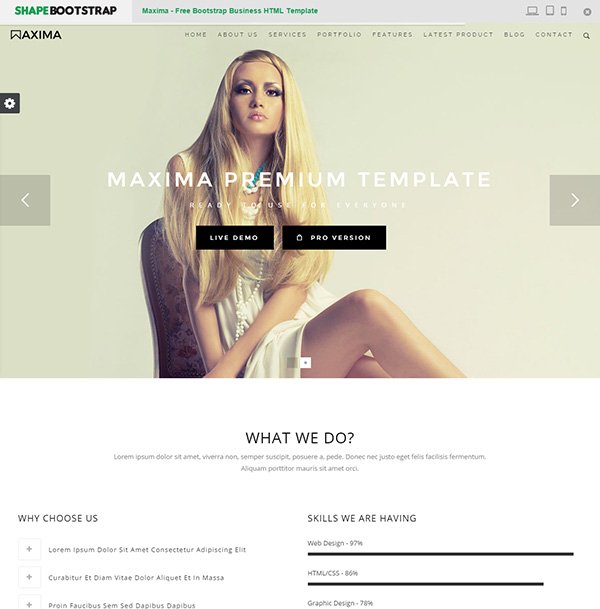 Maxima - Free Bootstrap Business Template