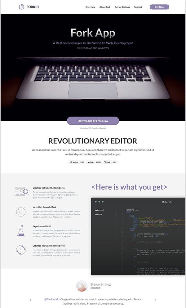 Forkio: One-Page Bootstrap Template
