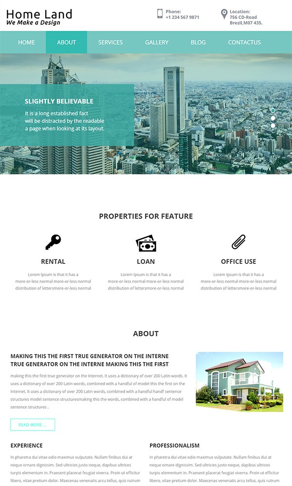 Home Land - A Real Estate Web Template