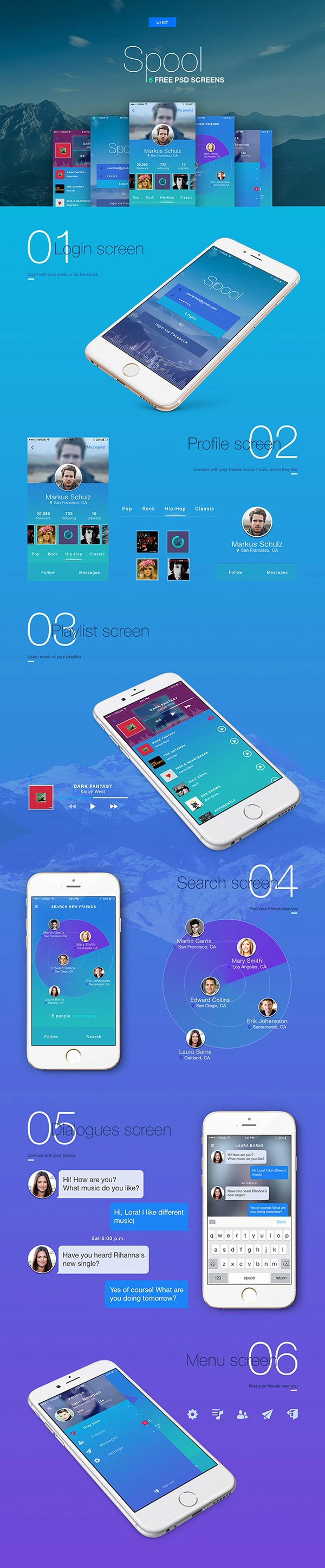 Spool - 6 Mobile UI Templates